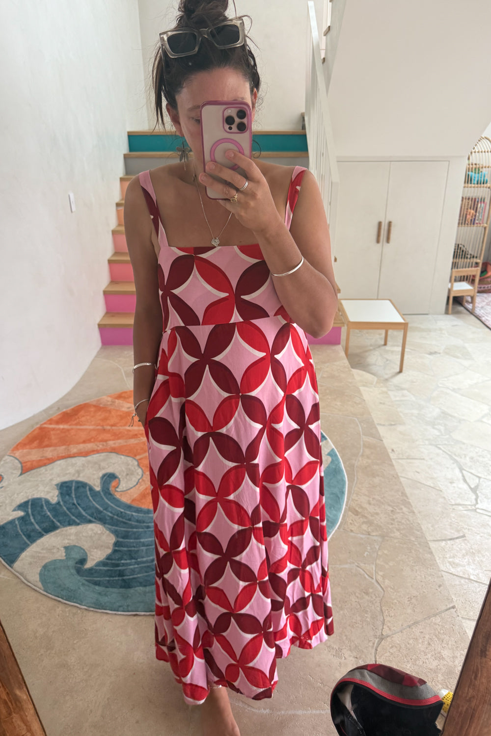 Rosanna Dress - Pink Red Print