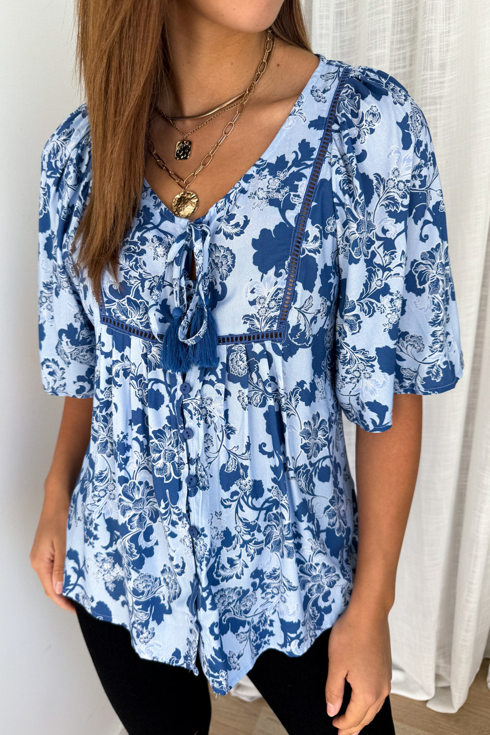 Lula Top - Blue Floral