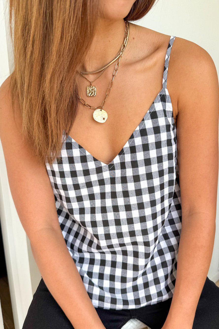 Kelsea Cami - Black Gingham