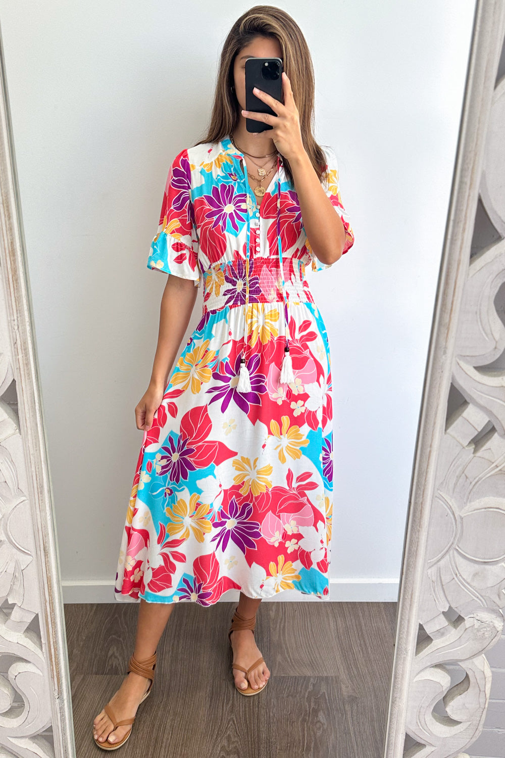 Kai Dress - Hot Pink  Multi Tropic