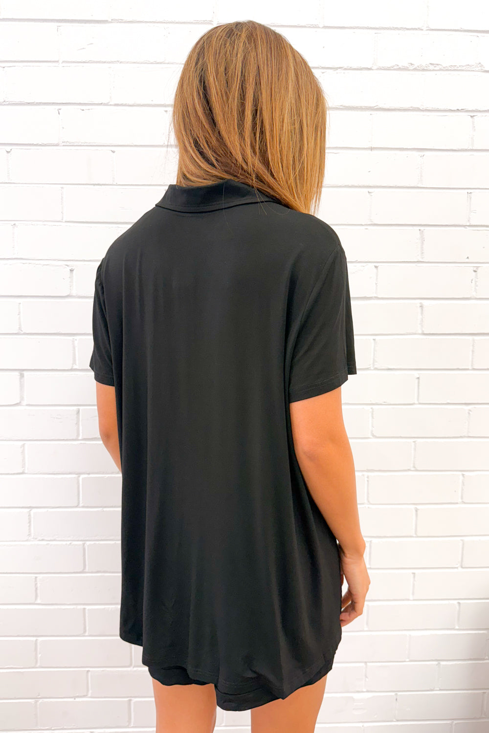 The Comfiest PJs Shirt & Short Set - Black