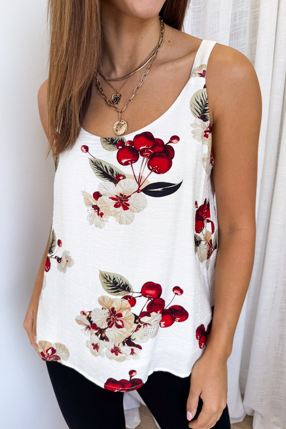 Morgie Cami Top - Red Cherry