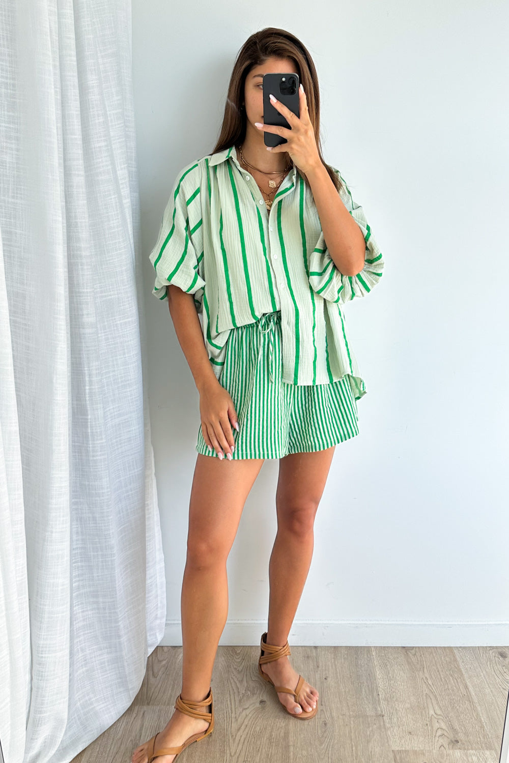 Rani Shirt - Green Stripe