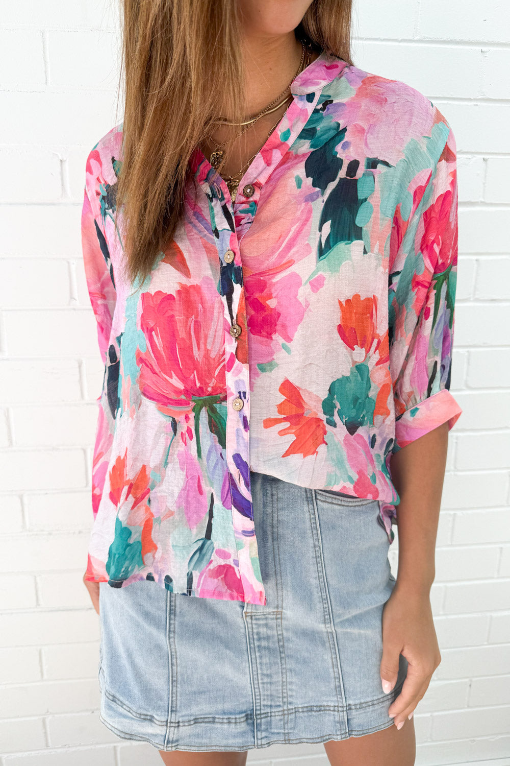 Savannah Blouse  - Hot Pink