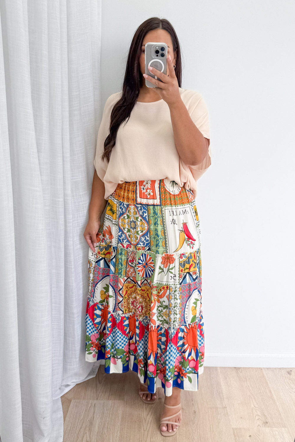 Roma Belle Skirt - Amalfi Tile Print